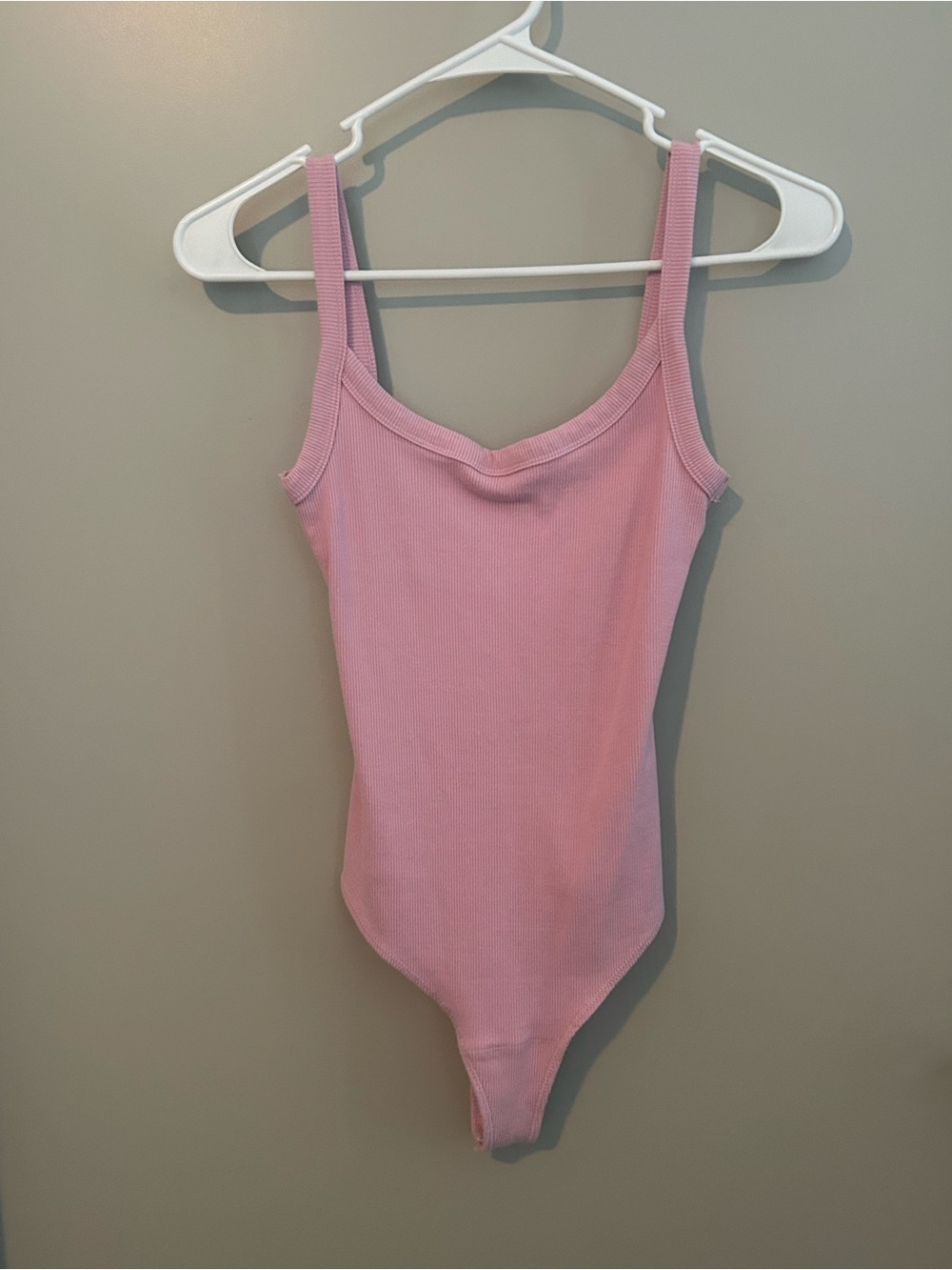 Abercrombie & Fitch Pink Ribbed One-Piece Bodysuit